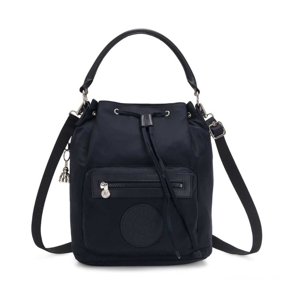 Warehouse Sale - Kipling VIOLET Medium Backpack modifiable to shoulderbag Real Blue Twill. - Super Sale Sunday:£55[nebag5067ca]