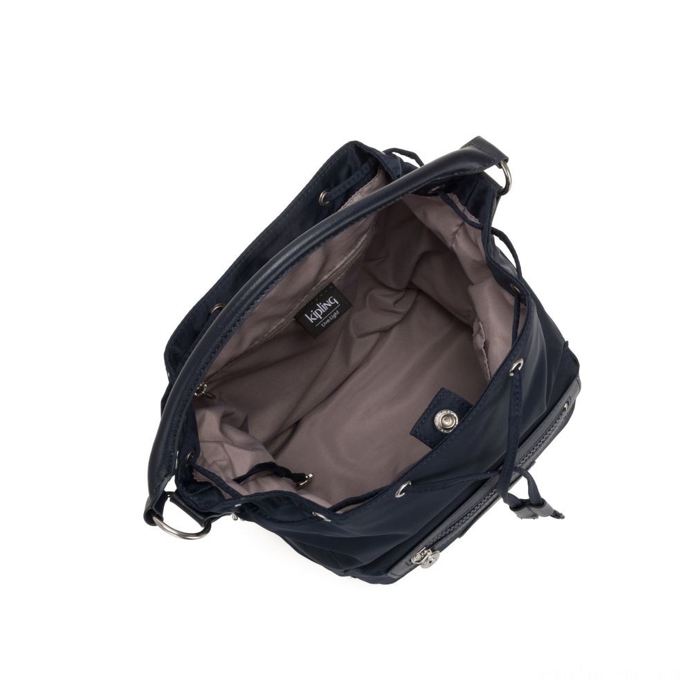 Warehouse Sale - Kipling VIOLET Medium Backpack modifiable to shoulderbag Real Blue Twill. - Super Sale Sunday:£55[nebag5067ca]