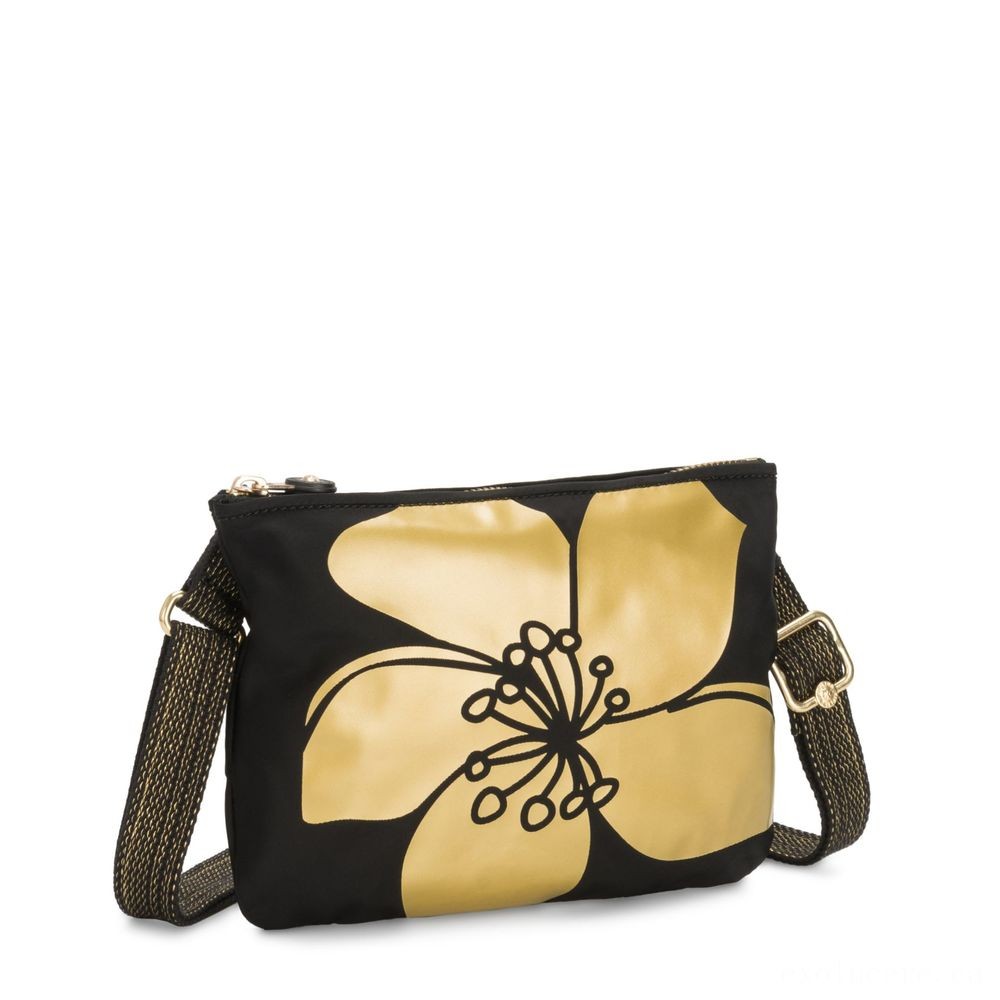 Kipling MAI POUCH Large Pouch Convertible to Crossbody Gold Bloom.