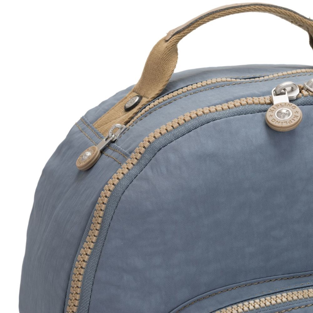 Kipling SEOUL Sizable backpack along with Notebook Defense Stone Blue Block.