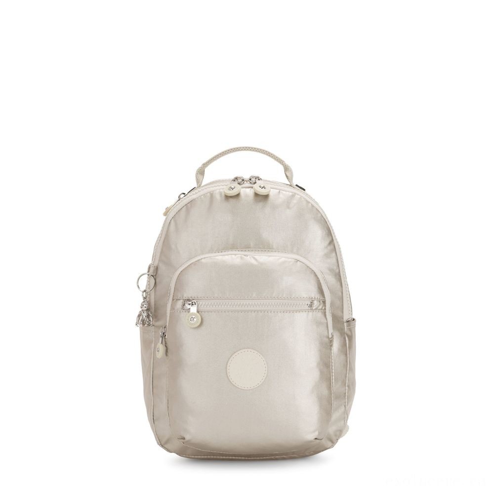 Kipling SEOUL S Small Backpack along with Tablet Computer Area Cloud Metal.