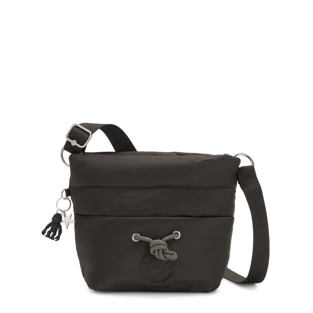 Kipling HAWI Puff effect Channel Crossbody along with Shoulder Band Cold Black