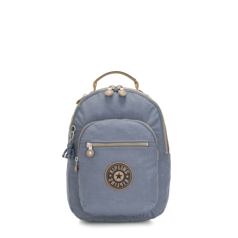 Kipling SEOUL S Small Backpack along with Tablet Computer Area Stone Blue Block.