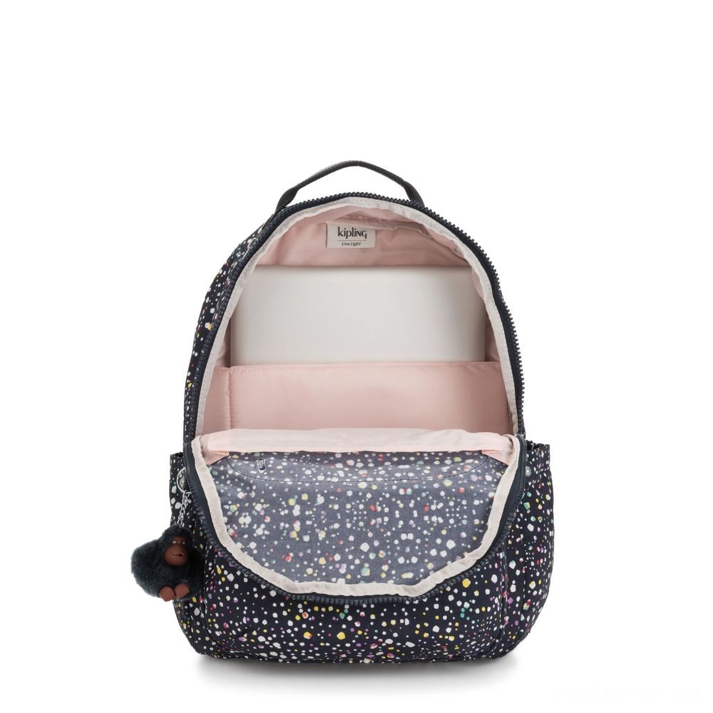 Limited Time Offer - Kipling SEOUL Big Bag with Laptop Computer Protection Happy Dot Publish. - Clearance Carnival:£43