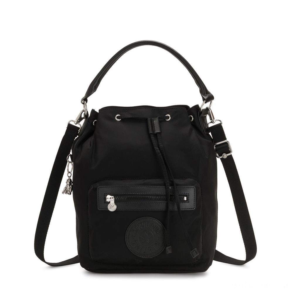 Kipling VIOLET Channel Backpack exchangeable to shoulderbag Galaxy Black.