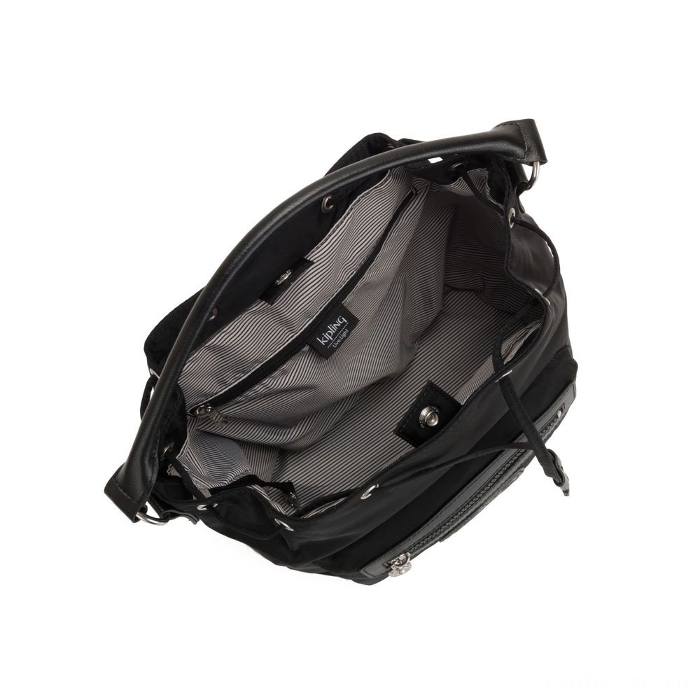 Kipling VIOLET Channel Backpack convertible to shoulderbag Universe Black.