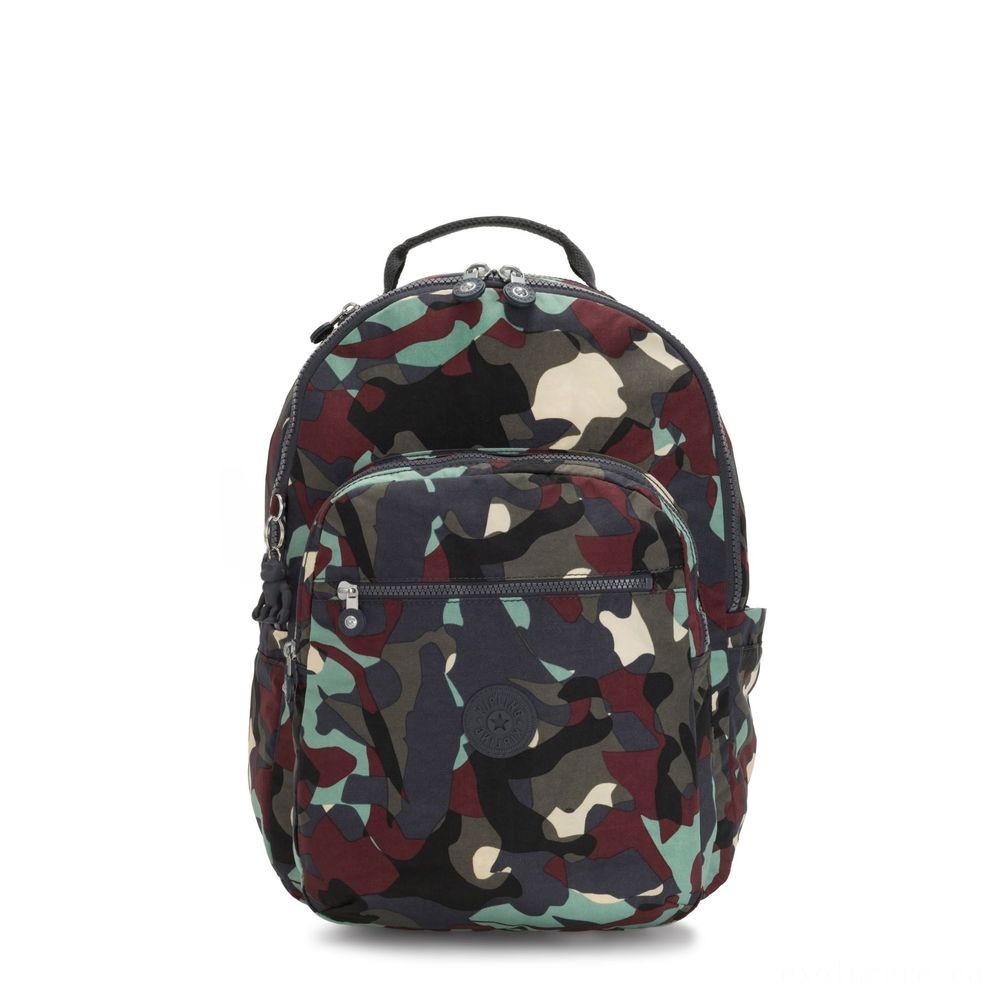 Warehouse Sale - Kipling SEOUL Huge backpack along with Laptop pc Security Camo Large. - Value:£47