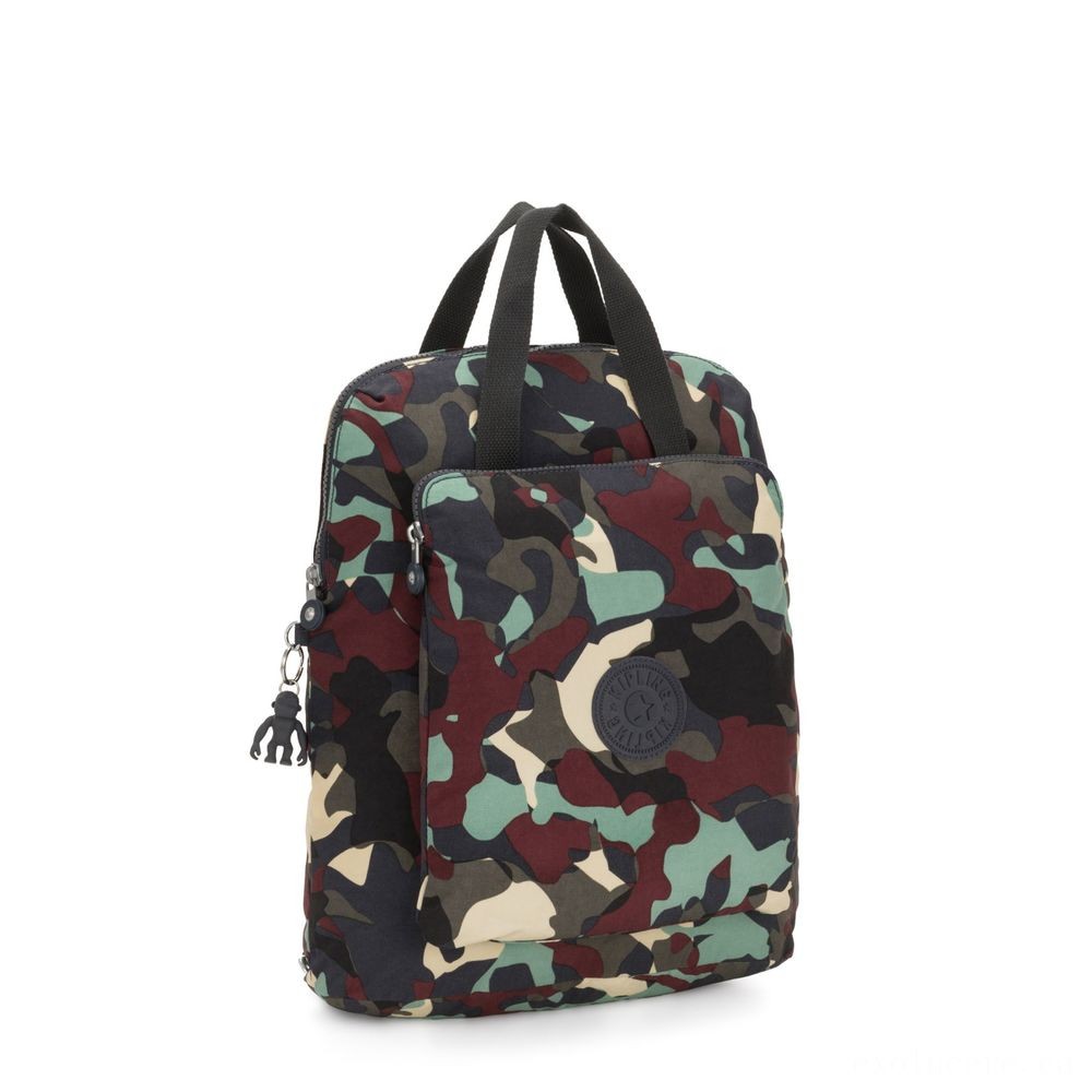 Kipling KAZUKI Huge 2-in-1 Shoulderbag and Backpack Camouflage Sizable.