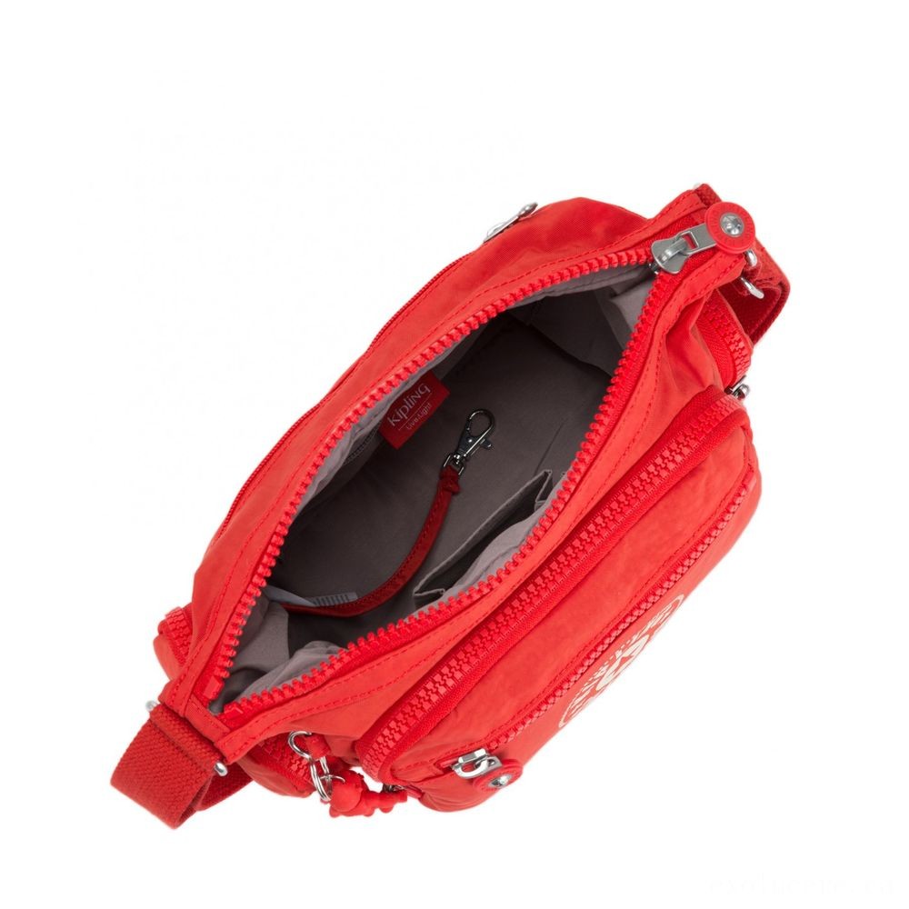 Promotional - Kipling GABBIE S Crossbody Bag along with Phone Area Energetic Red NC. - Fire Sale Fiesta:£21