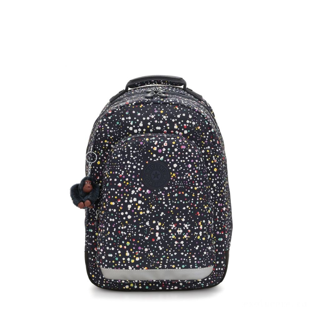 Kipling CLASS space Sizable backpack with laptop pc defense Satisfied Dot Imprint.