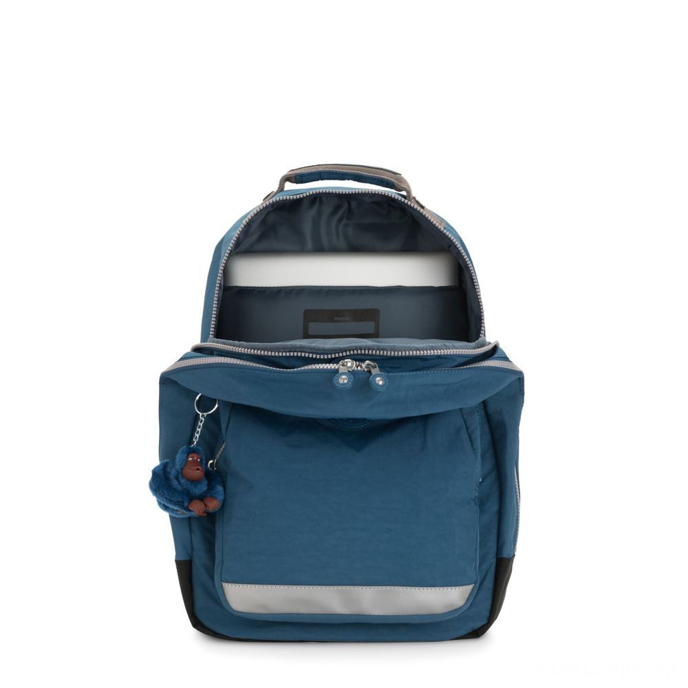 Kipling training class area Sizable knapsack with laptop pc security Mystic Blue.