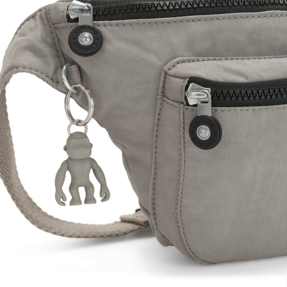 Kipling YASEMINA XL Huge Bumbag Convertible to Crossbody Bag Rapid Grey.