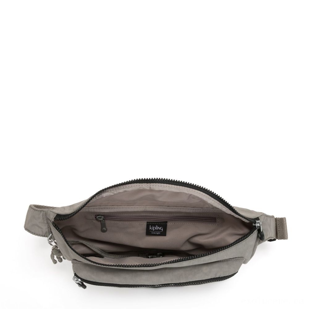 Kipling YASEMINA XL Huge Bumbag Convertible to Crossbody Bag Rapid Grey.