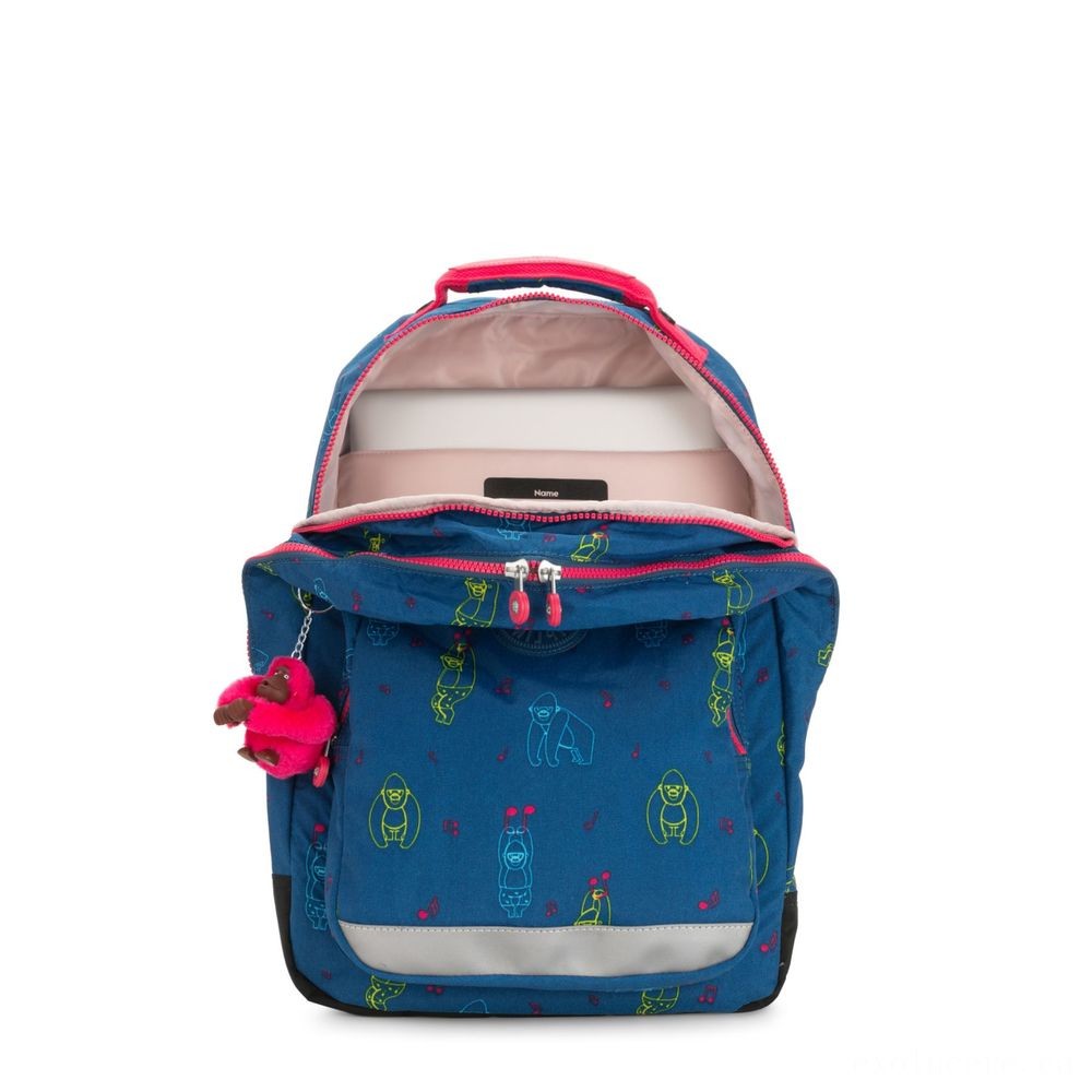 Kipling CLASS ROOM Sizable knapsack with notebook security Festive Monkey.