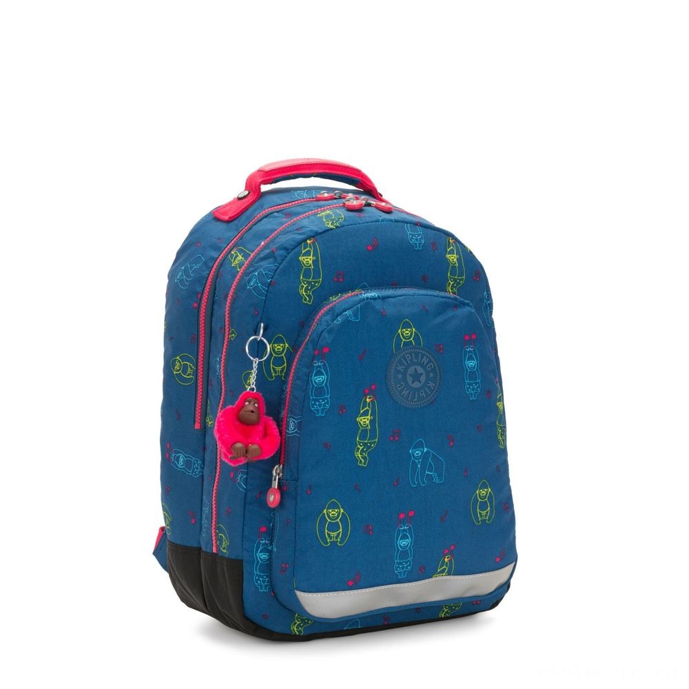 Kipling lesson ROOM Big backpack along with notebook protection Rocking Monkey.