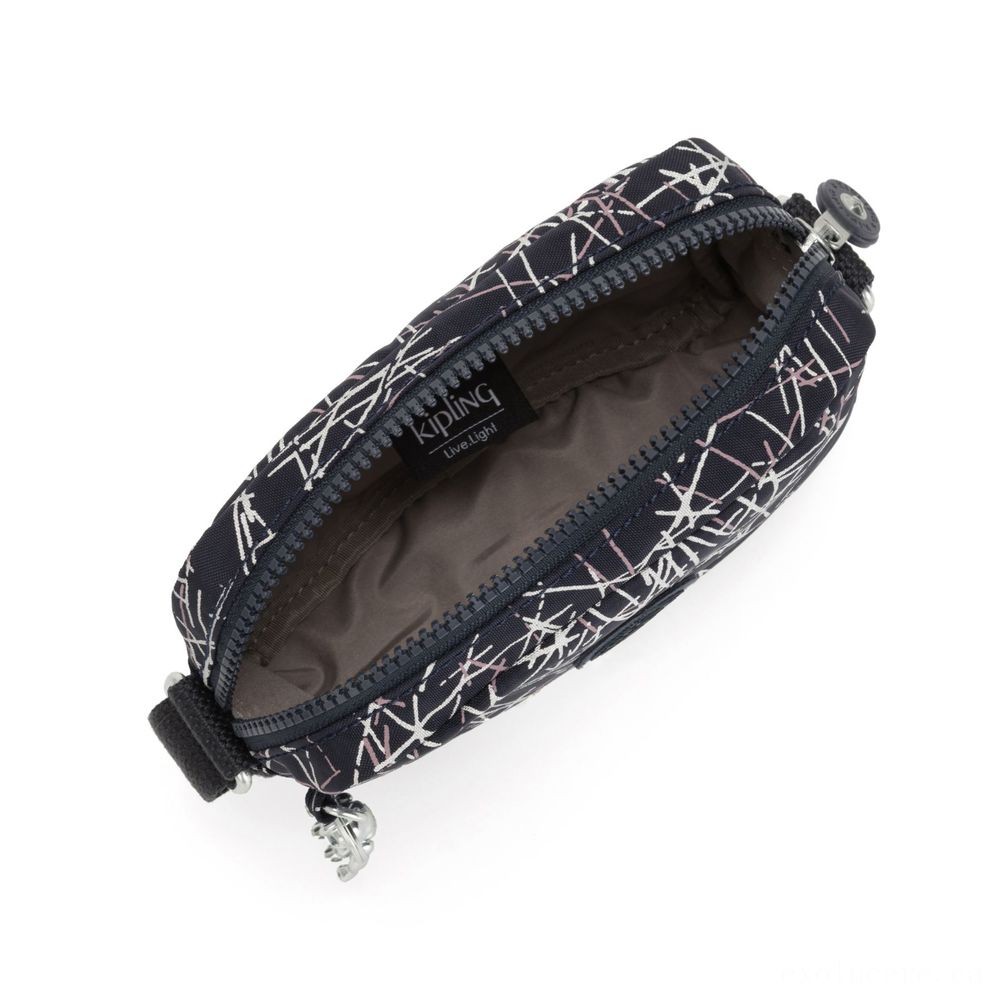 Kipling SOUTA Small Crossbody along with Modifiable Shoulder Band Navy Stick Print Giving.