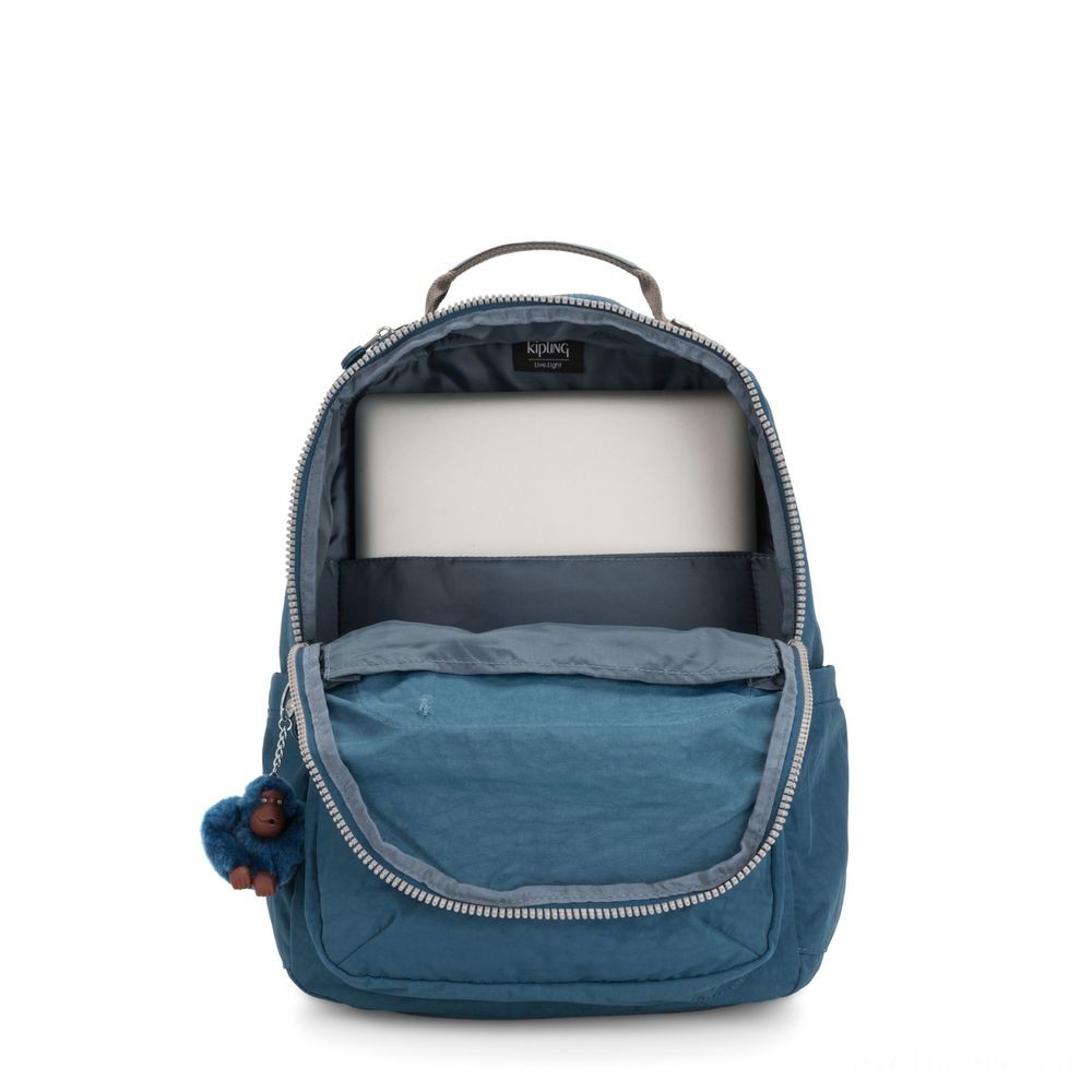 Kipling SEOUL Huge Backpack with Laptop Computer Protection Mystic Blue.