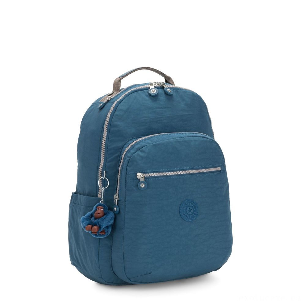 Kipling SEOUL Sizable Bag with Laptop Computer Defense Mystic Blue.