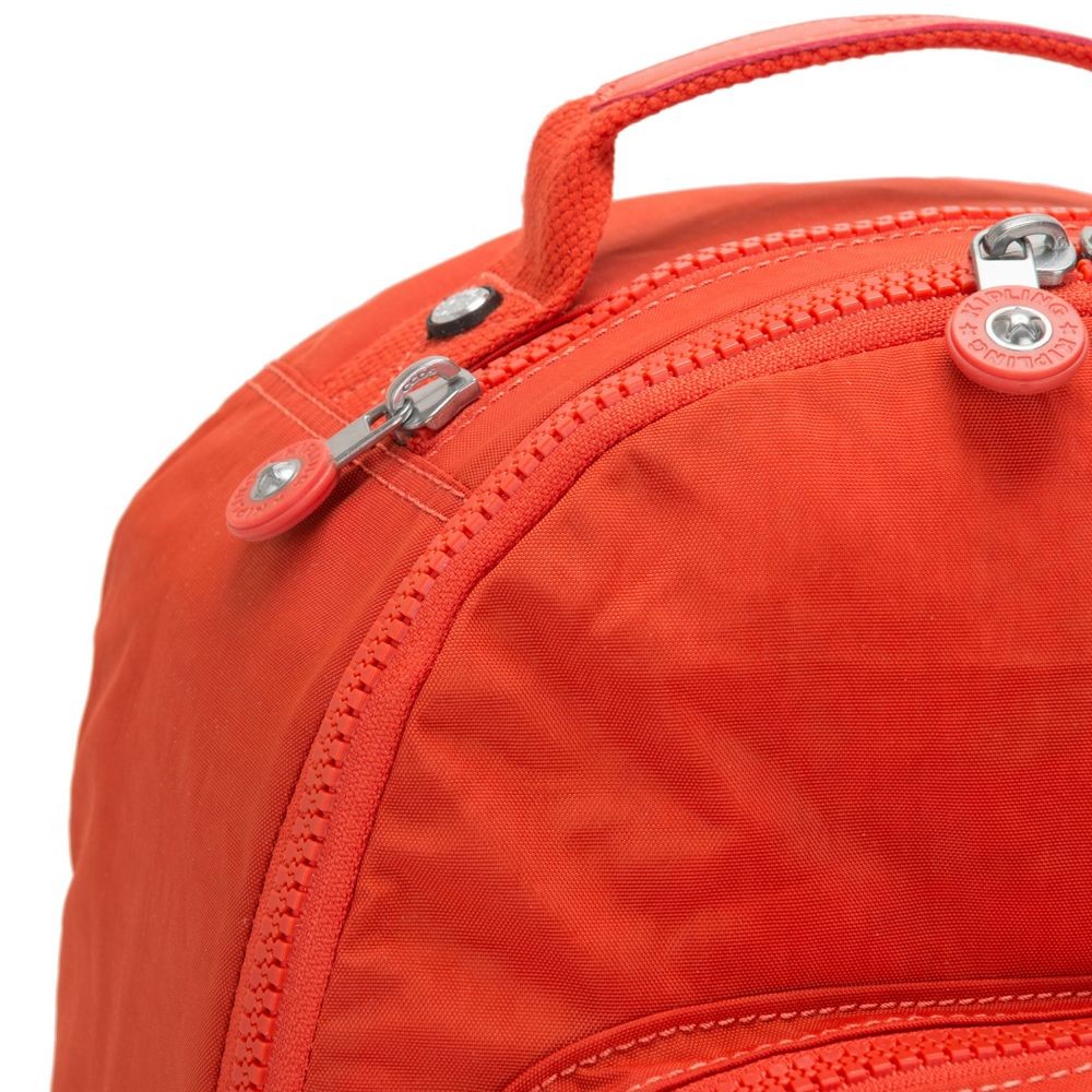 Kipling SEOUL Water Repellent Backpack along with Laptop Pc Area Funky Orange Nc.