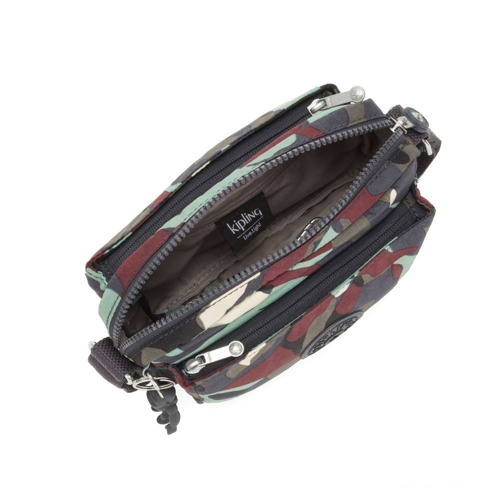 Lowest Price Guaranteed -  Kipling ABANU Mini Crossbody Bag with Flexible Shoulder Band Camouflage Large. - Blowout:£32[labag5157ma]