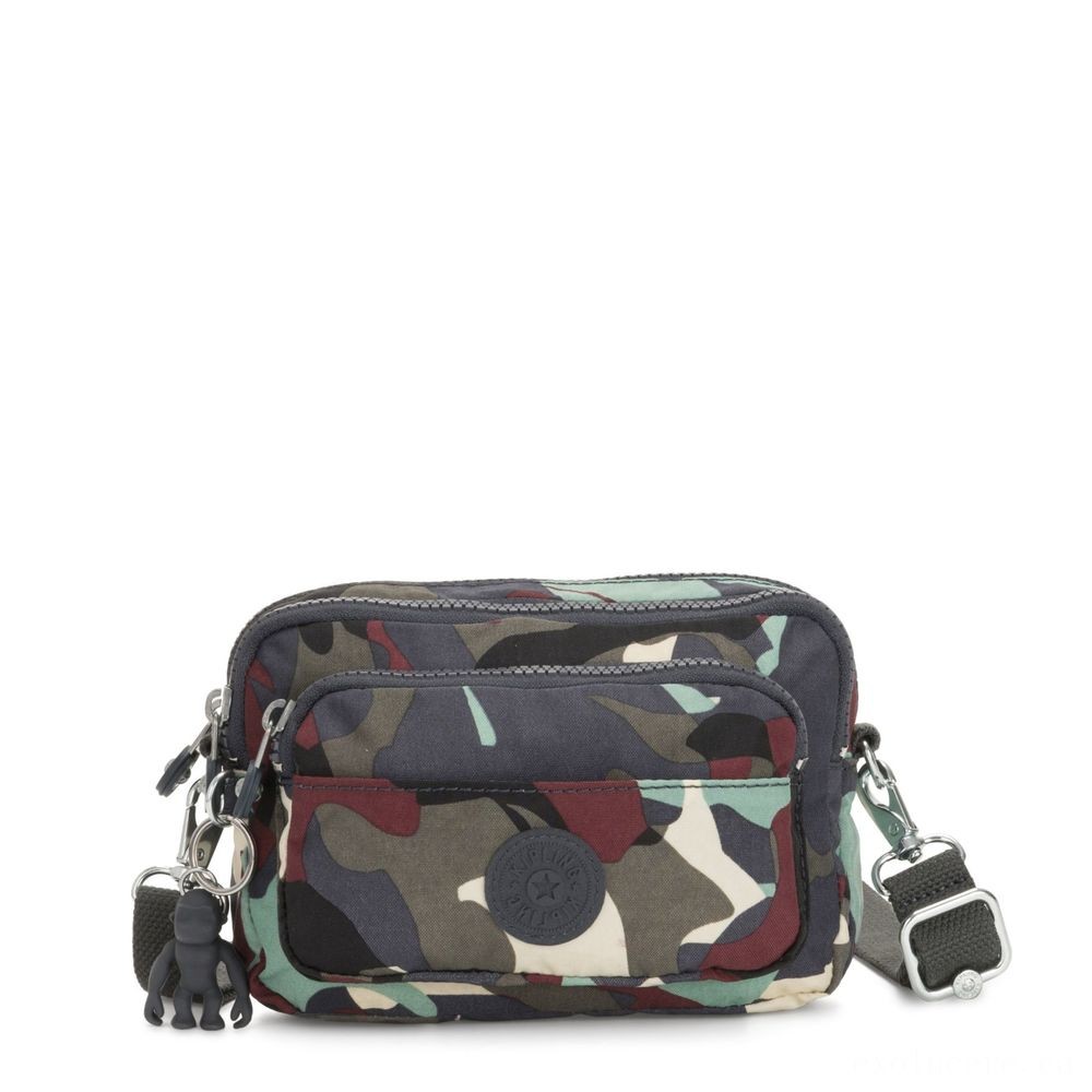 Kipling MULTIPLE Midsection Bag Convertible to Purse Camouflage Sizable.
