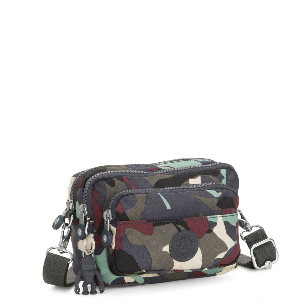 Kipling MULTIPLE Midsection Bag Convertible to Purse Camo Large.