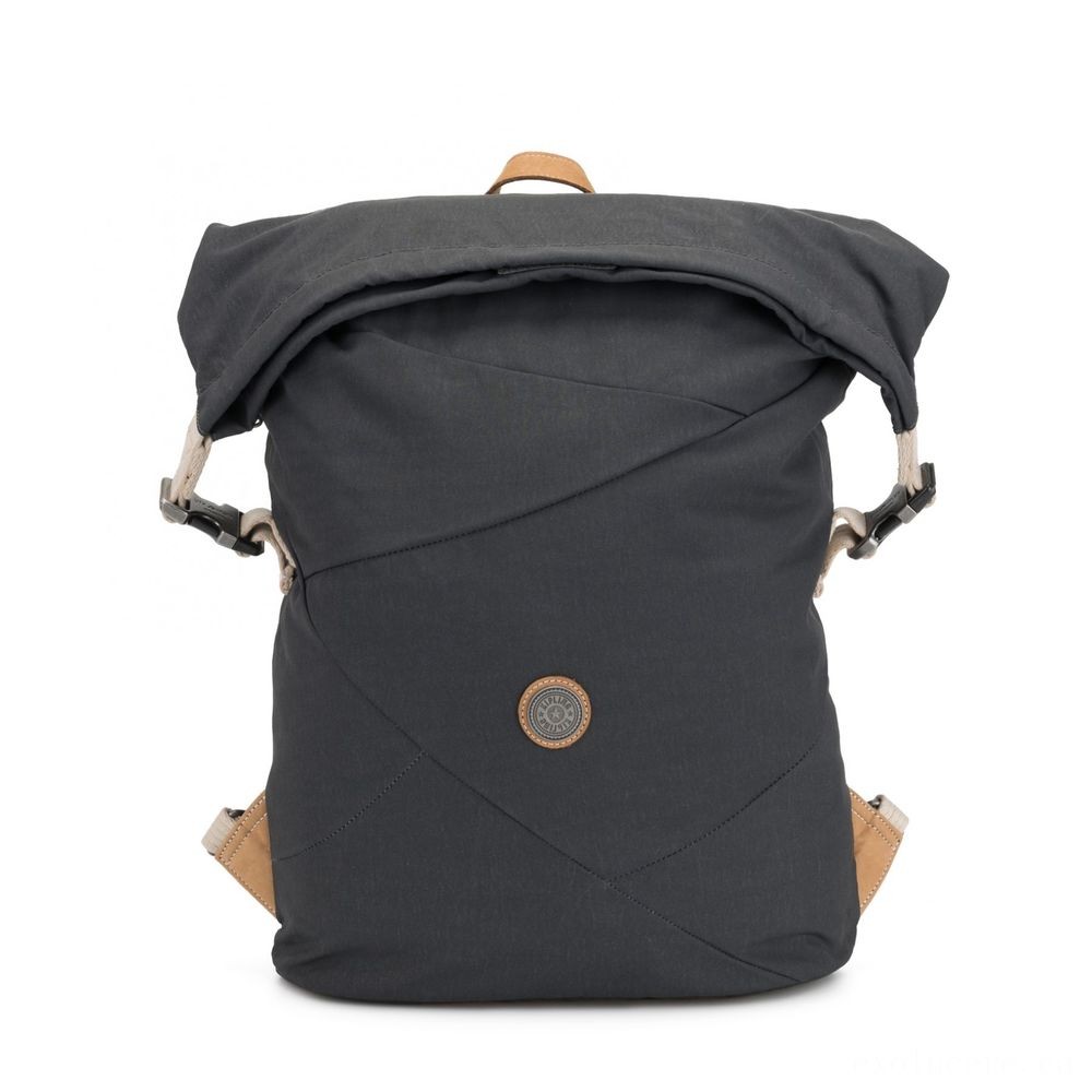 Kipling REDRO Sizable extensible knapsack with notebook chamber Laid-back Grey.