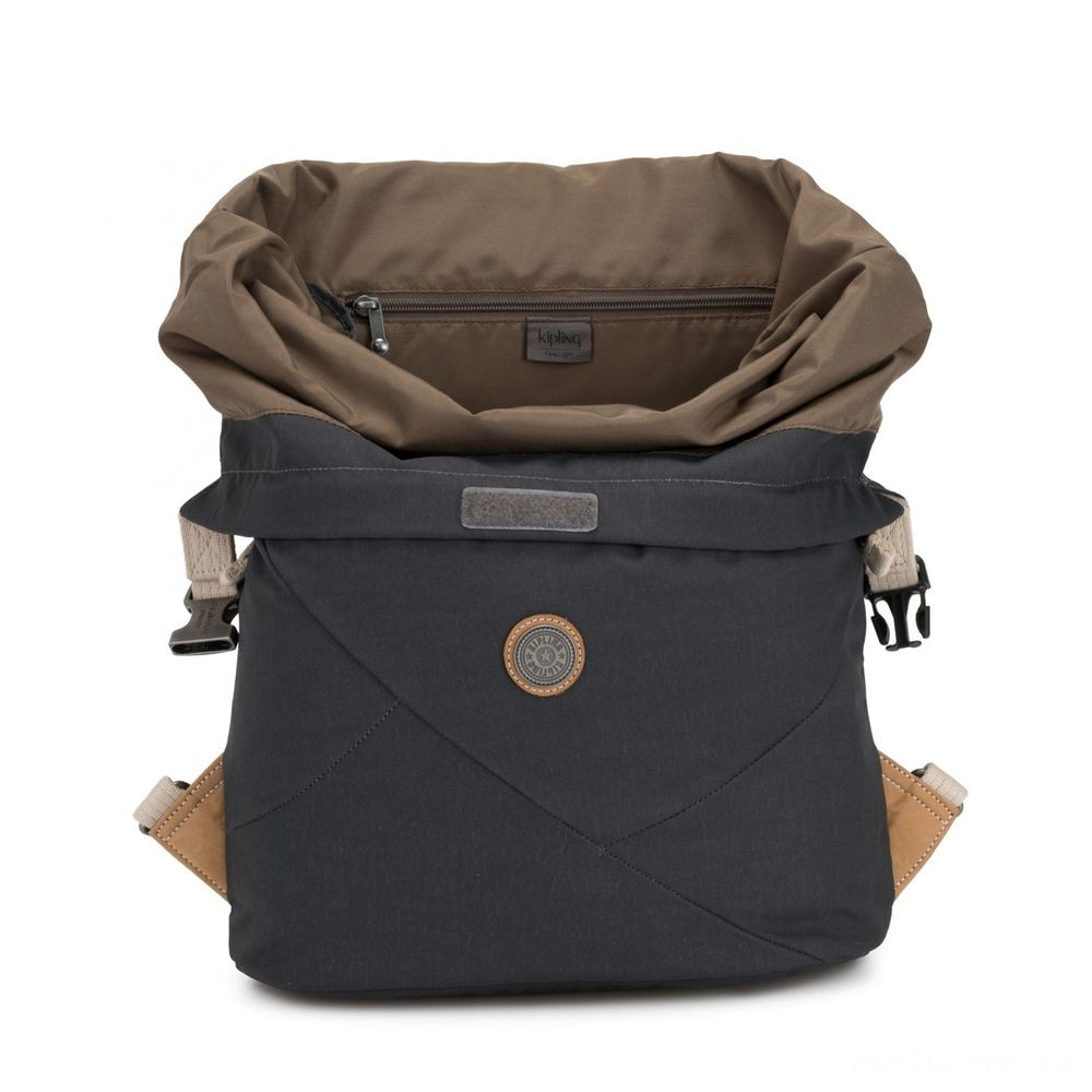 Kipling REDRO Large extensible backpack with laptop pc chamber Laid-back Grey.