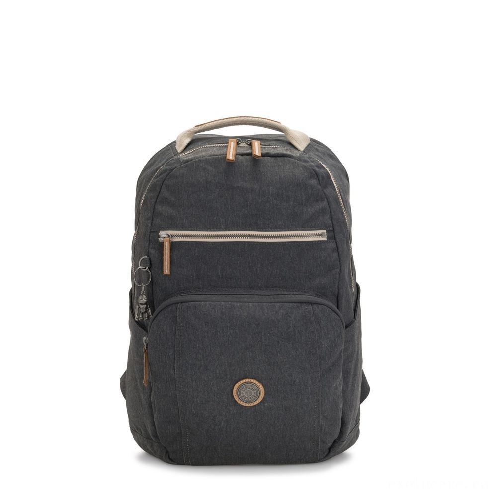 Kipling TROY Large Backpack along with padded notebook chamber Laid-back Grey.