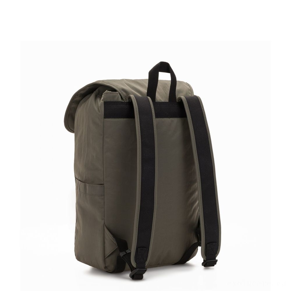 Kipling WINTON Large backpack along with pushbuckle attachment and notebook security Cool Moss.