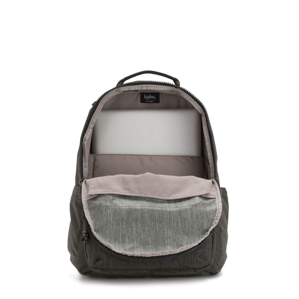 Kipling SEOUL Large backpack with Laptop pc Protection Black Indigo.