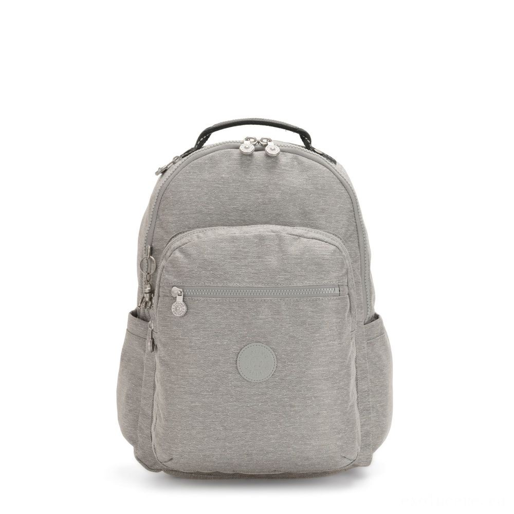 Kipling SEOUL Large backpack along with Notebook Protection Chalk Grey.