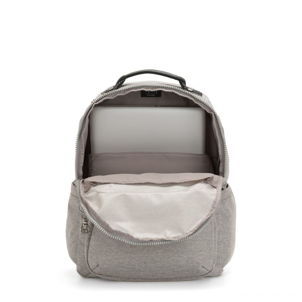 Flea Market Sale - Kipling SEOUL Large backpack along with Notebook Protection Chalk Grey. - One-Day:£31[hobag5172ua]