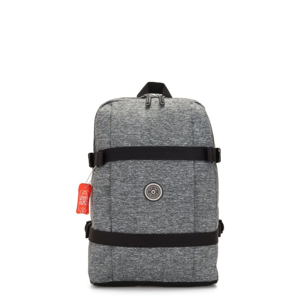 Kipling TAMIKO Tool knapsack with clasp fastening as well as laptop pc security Jersey Grey.