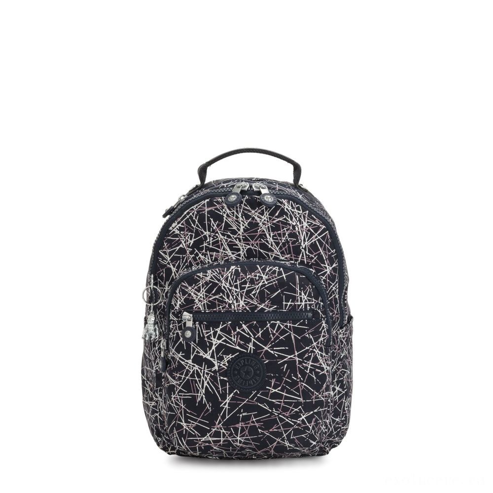 Web Sale - Kipling SEOUL S Small Backpack along with Tablet Computer Area Navy Stick Print. - Two-for-One:£43