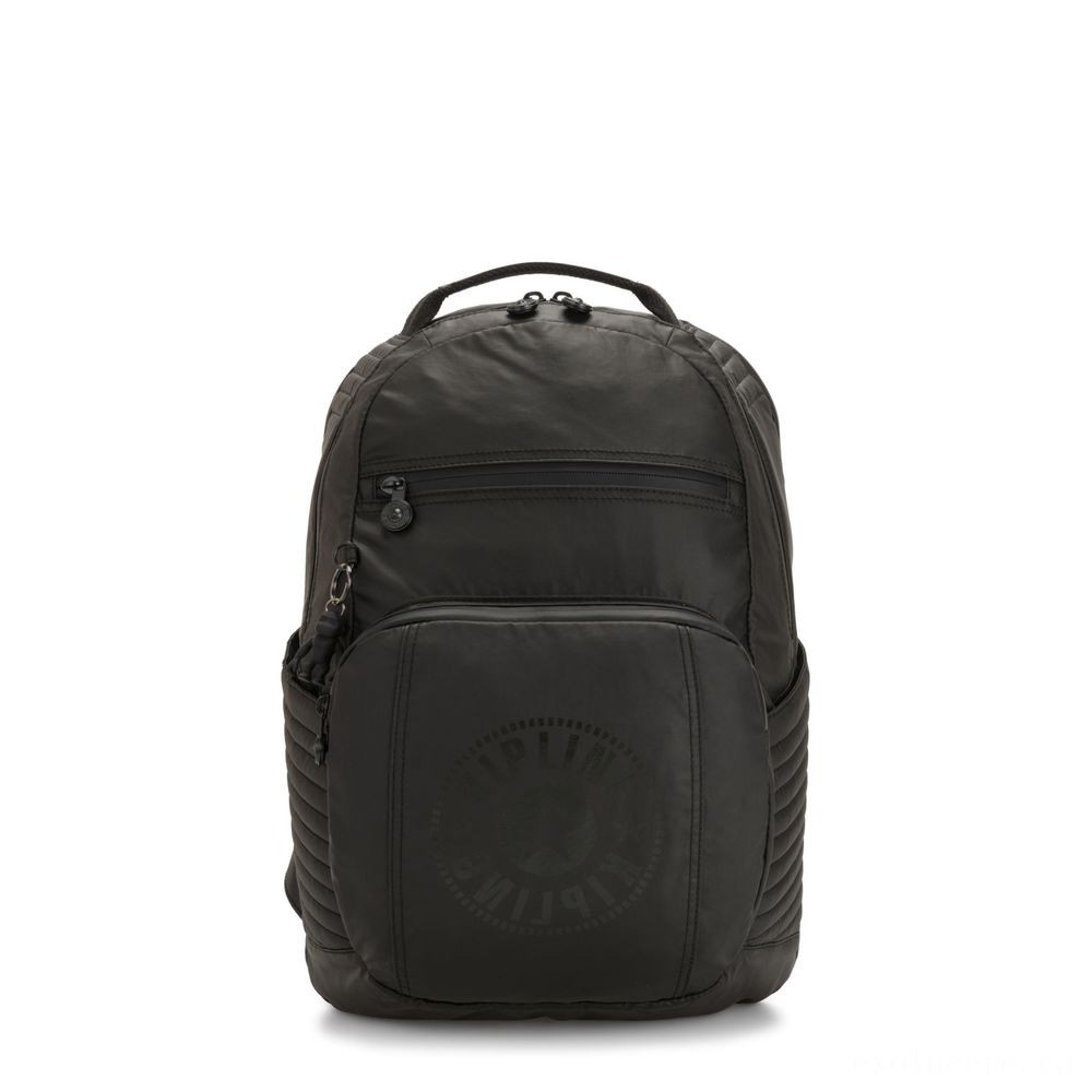 Kipling TROY Add-on Big Backpack along with Removable Upper Body Pocket Raw Black.