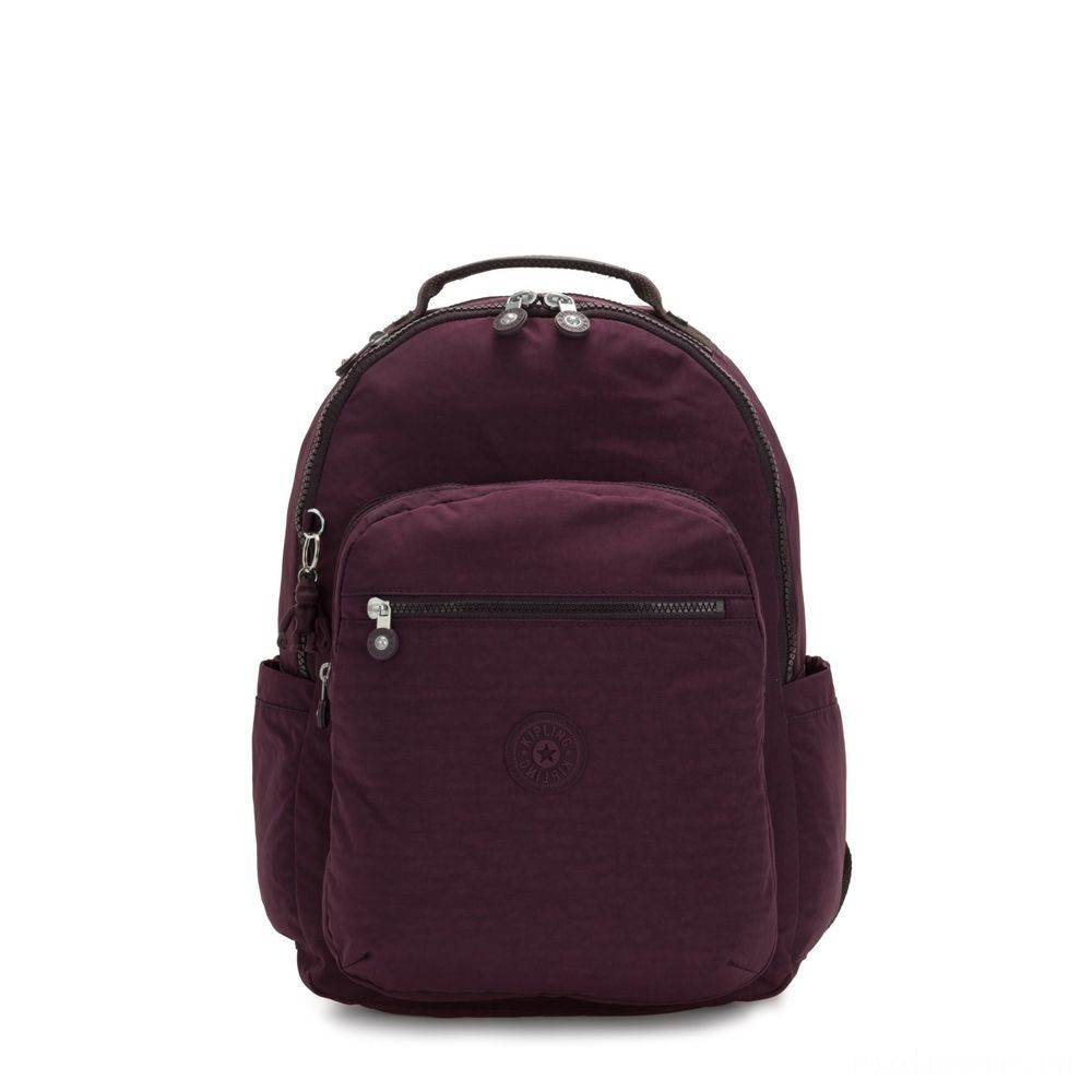 Kipling SEOUL Big backpack along with Laptop pc Security Dark Plum.