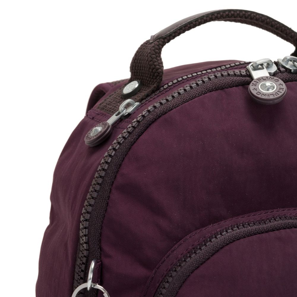 Kipling SEOUL S Small Backpack along with Tablet Computer Area Dark Plum.