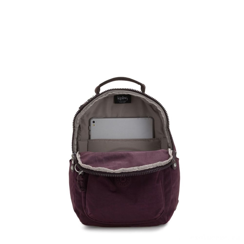 Kipling SEOUL S Small Knapsack with Tablet Computer Compartment Dark Plum.