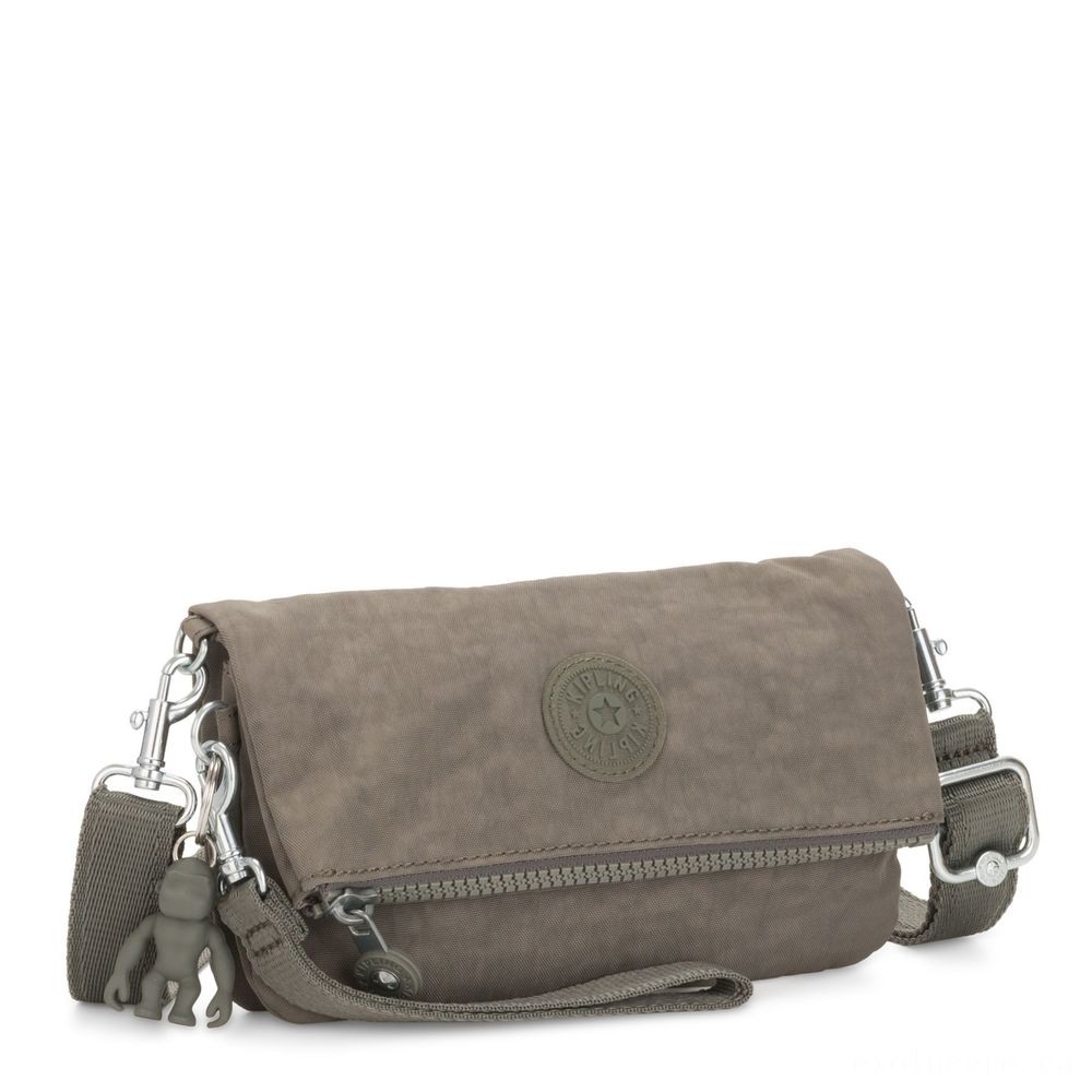 Kipling LYNNE Small Crossbody Bag with Detachable Modifiable Shoulder band Seagrass.