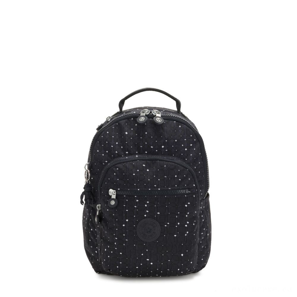 Kipling SEOUL S Small Backpack with Tablet Computer Compartment Tile Imprint.