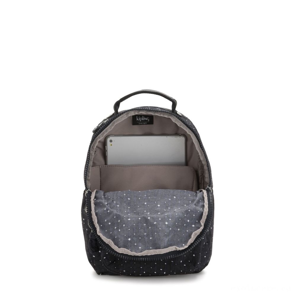 Kipling SEOUL S Small Backpack with Tablet Computer Chamber Floor Tile Imprint.