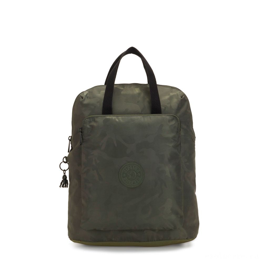 Two for One - Kipling KAZUKI Huge 2-in-1 Shoulderbag and Backpack Silk Camouflage. - Markdown Mardi Gras:£41