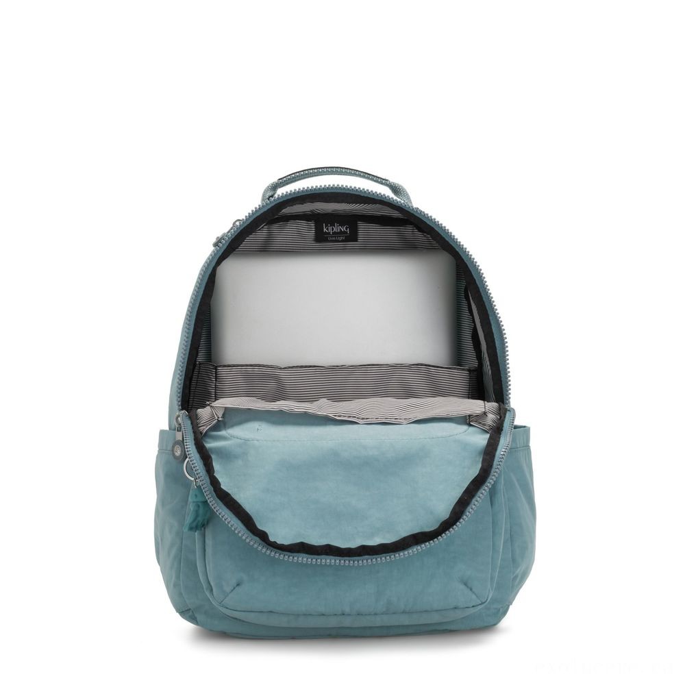 Kipling SEOUL Huge knapsack along with Laptop Protection Aqua Freeze.