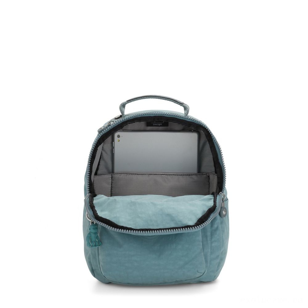 Kipling SEOUL S Little Backpack along with Tablet Chamber Aqua Frost.