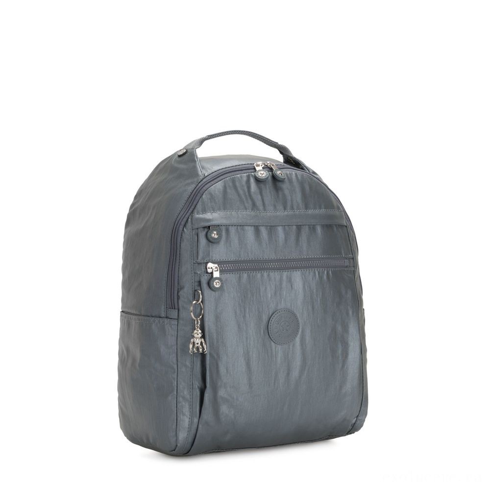 Kipling MICAH Medium Backpack Steel Grey Metallic.