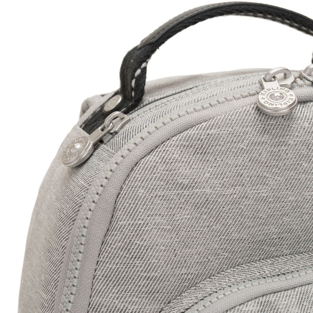 Kipling SEOUL S Small Backpack along with Tablet Area Chalk Grey.