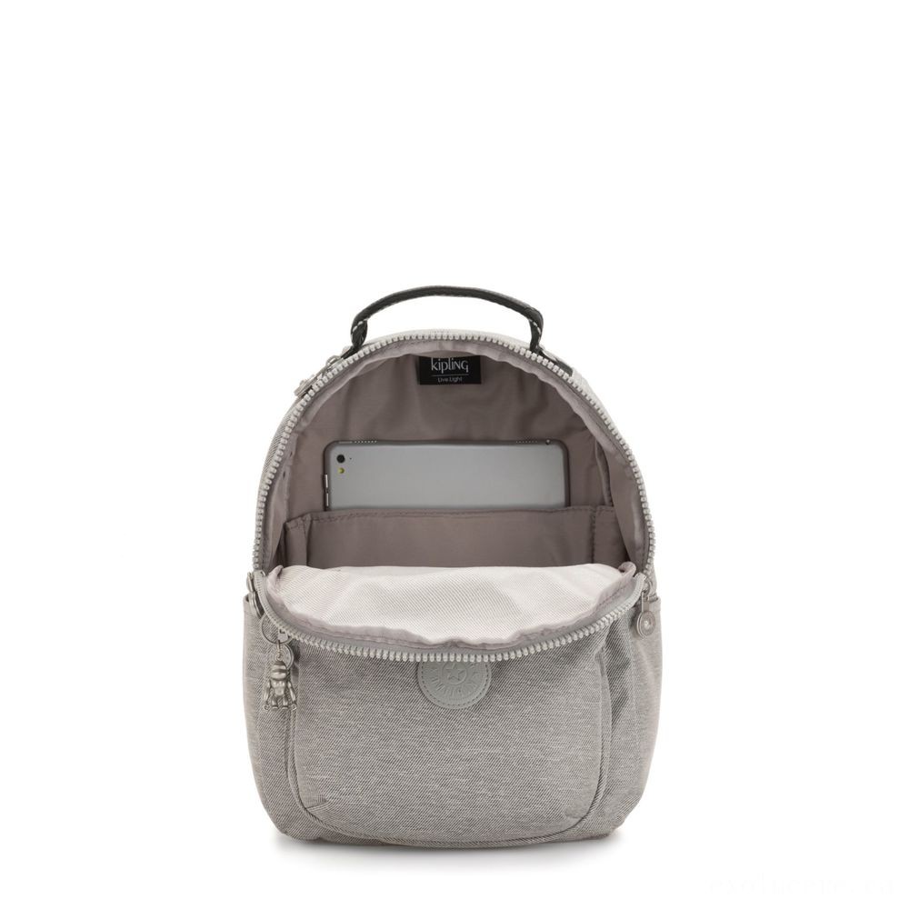Kipling SEOUL S Little Backpack with Tablet Computer Compartment Chalk Grey.