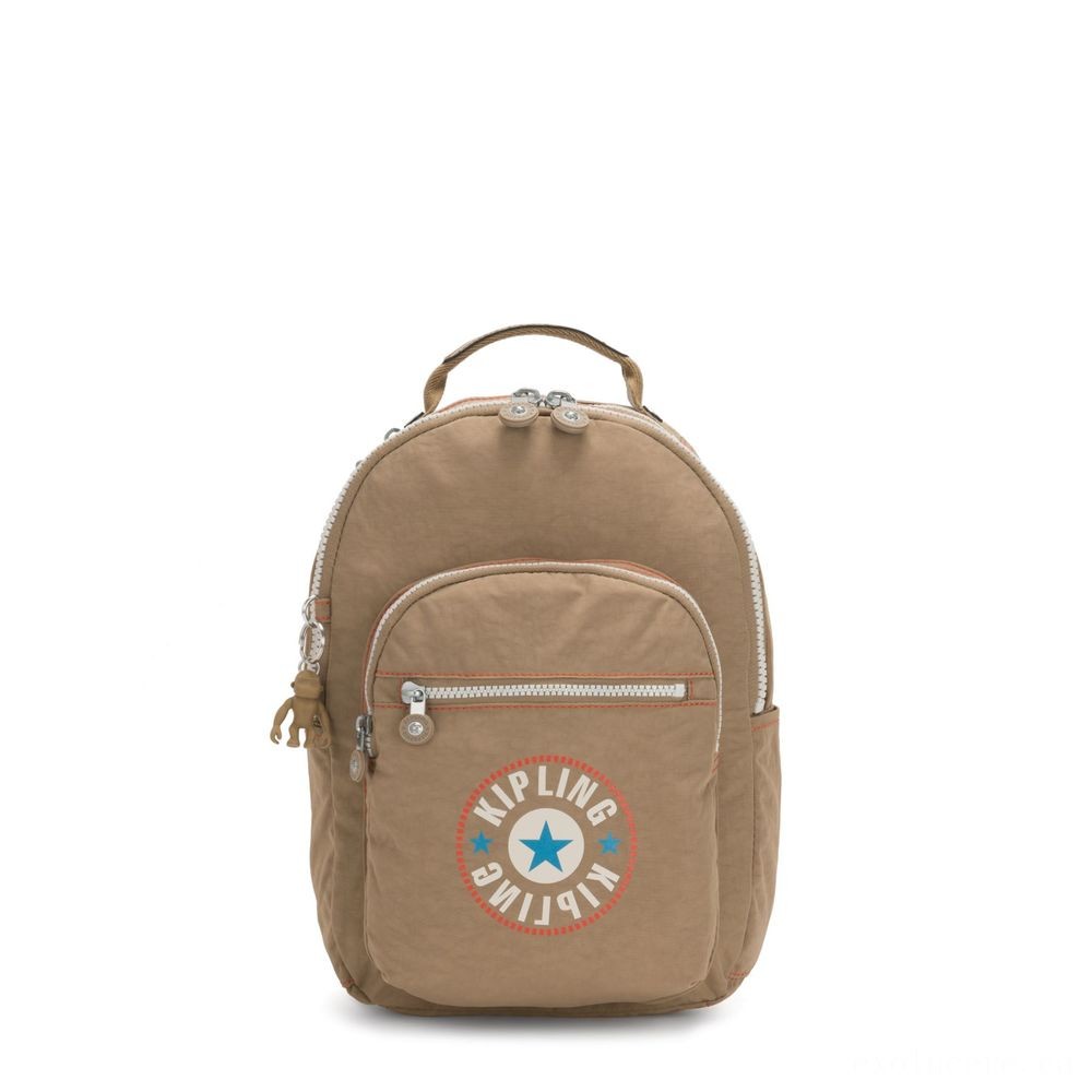 Kipling SEOUL S Small Knapsack with Tablet Computer Compartment Sand Block.