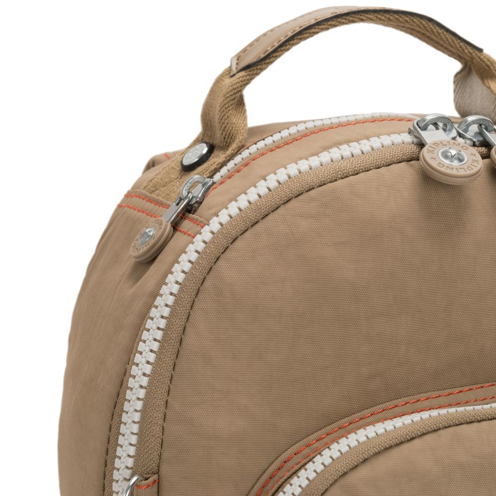 Kipling SEOUL S Small Backpack along with Tablet Area Sand Block.